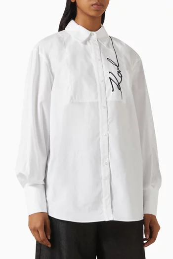 قميص بشعار الماركة قطن بوبلين