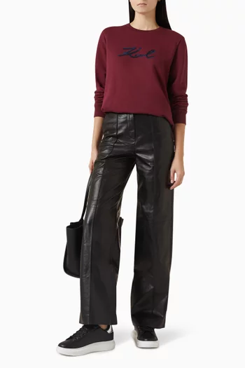 Sequin Signature Sweatshirt in Cotton-blend