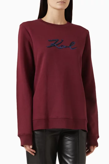 Sequin Signature Sweatshirt in Cotton-blend