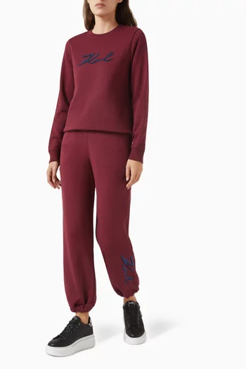 Sequin Signature Sweatshirt in Cotton-blend