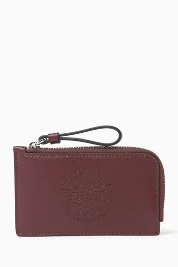 K/Circle Zip Cardholder in Leather