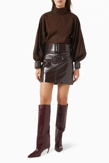 بلوزة بأكمام منفوخة