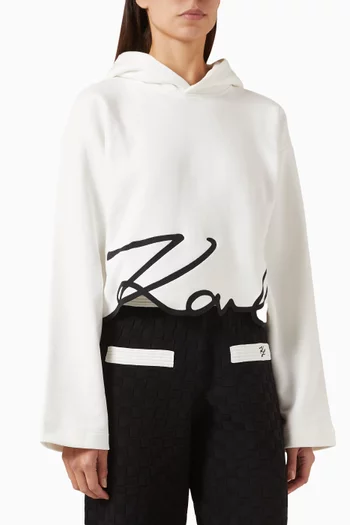 Signature Logo Hem Hoodie in Cotton-blend