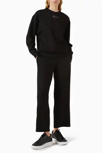 Rhinestone Sweatshirt in Viscose-blend