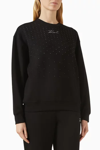 Rhinestone Sweatshirt in Viscose-blend