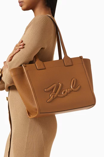 حقيبة يد كيه/سكوير متوسطة جلد صناعي بارز الملمس