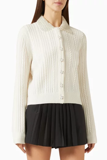 Mininc Embellished-collar Top in Wool-cashmere