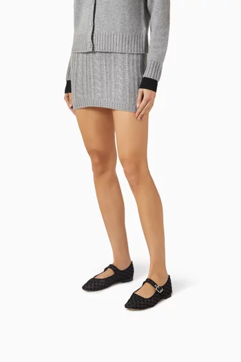 حذاء باليرينا ميكيلا بكعب مسطح ونقشة منقطة قماش شبكي