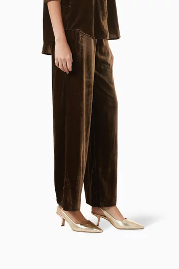 حذاء كلاسيك بيانكا بسير خلفي وكعب 60 مم جلد لامع