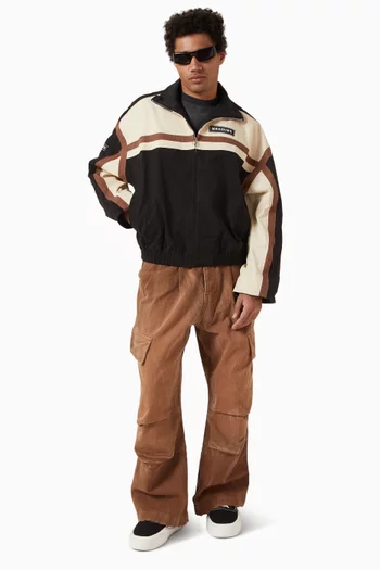 Moto Logo Bomber Jacket in Canvas