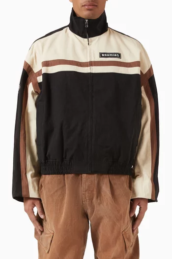 Moto Logo Bomber Jacket in Canvas