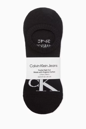 طقم جوارب بشعار الماركة منسوجة، زوجان