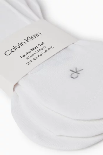 Logo No-show Socks in Cotton-blend, Set of 3