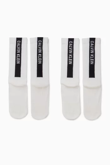 Logo Socks in Cotton-blend, Set of 2