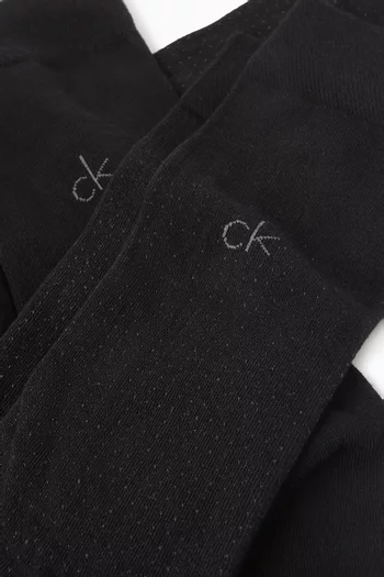 طقم جوارب متوسطة الطول وشعار الماركة مزيج قطن، 3 قطع