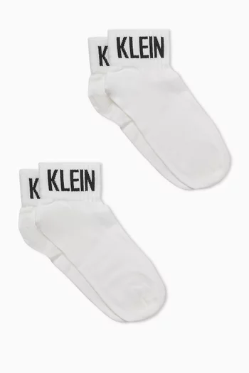 Logo Socks in Cotton-blend, Set of 2