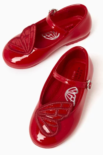 Butterfly Mary Jane Flats in Leather