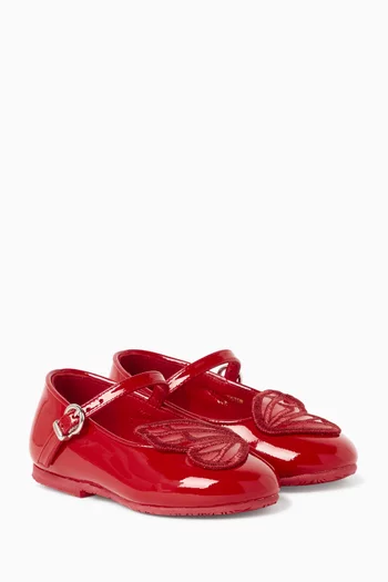 Butterfly Mary Jane Flats in Leather