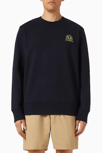 Tennis Badge Sweatshirt in Cotton Loopback