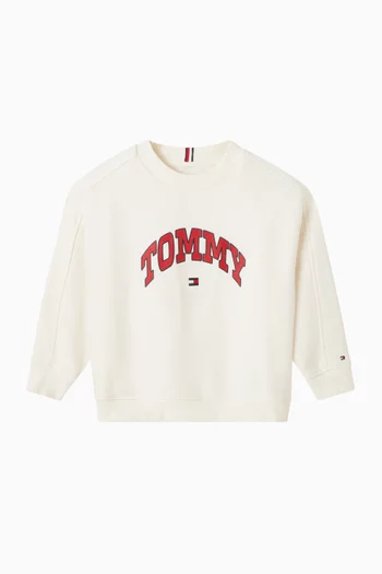 Varsity Logo-print Sweatshirt in Brushed Fleece