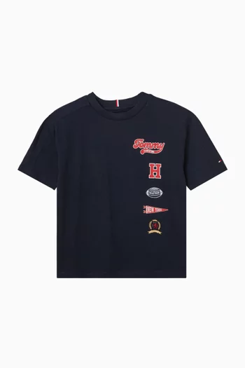 Varsity Multi-badge T-shirt in Cotton-jersey