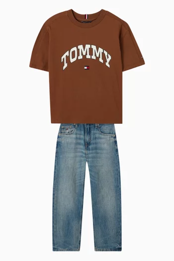 Varsity Logo T-shirt in Cotton