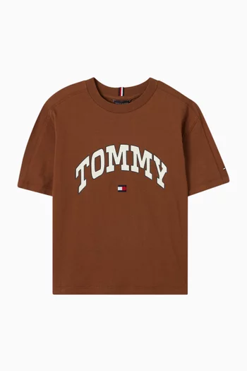 Varsity Logo T-shirt in Cotton