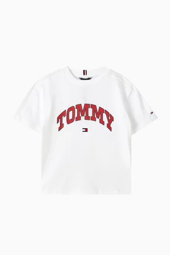 Varsity Logo T-shirt in Cotton