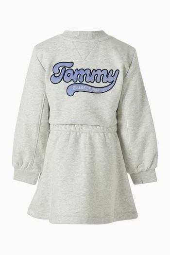 Varsity Sweatshirt Dress in Cotton