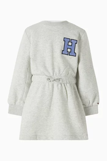 Varsity Sweatshirt Dress in Cotton