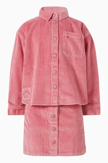 Buttoned Mini Skirt in Corduroy