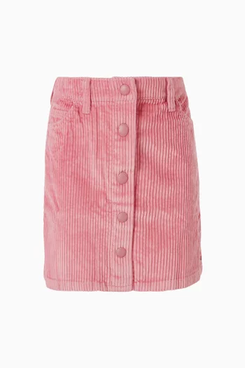 Buttoned Mini Skirt in Corduroy