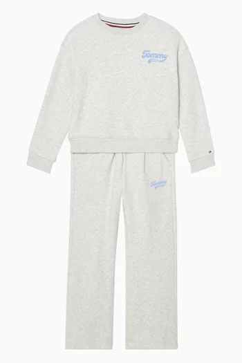 Varsity Flock Logo Wide Leg Sweatpants