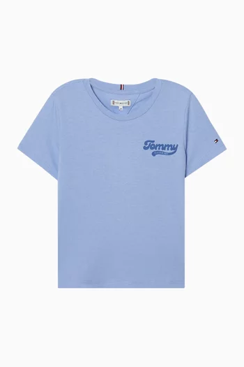 Varsity Flock Logo Slim T-shirt in Cotton