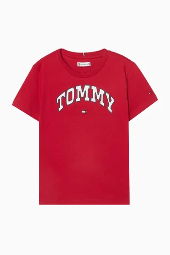 Varsity Sateen T-shirt in Cotton