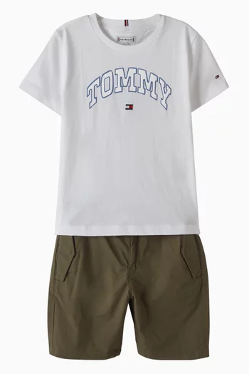 Varsity Sateen T-shirt in Cotton