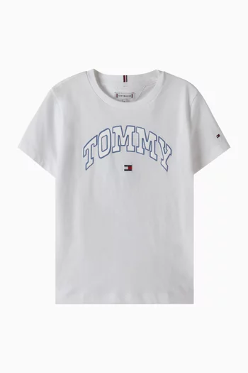 Varsity Sateen T-shirt in Cotton