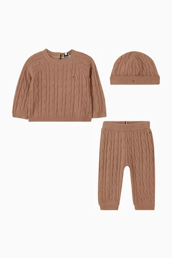 Cable Knit 3-piece Gift Set