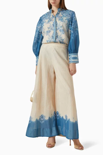 قميص لوناريا بطبعة لوركس وكتان