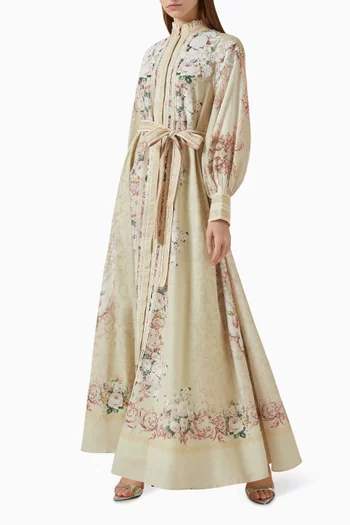 فستان فيلين مطرز كتان