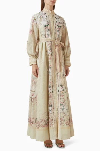 فستان فيلين مطرز كتان