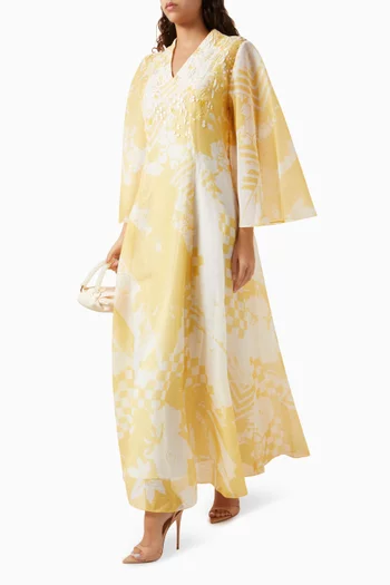 Drew Embellished V-neck Dress in Organza