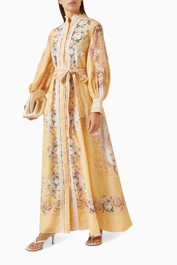 Vivienne Belted Dress in Linen