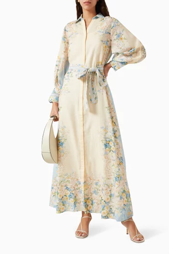 Cyra Belted Dress in Linen