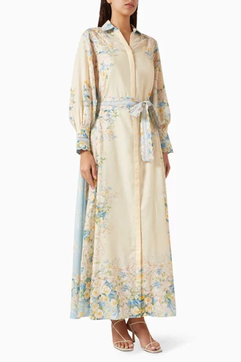 Cyra Belted Dress in Linen