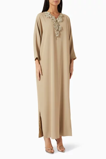 3D Floral-applique Kaftan