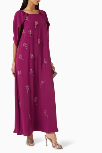 قفطان بأكمام كاب وتطريزات