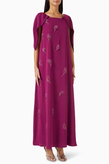 قفطان بأكمام كاب وتطريزات