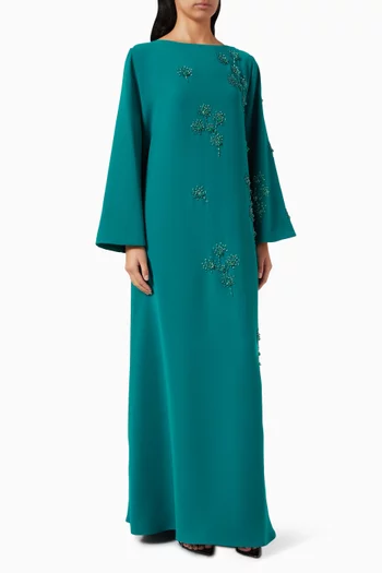 3D Floral-applique Kaftan