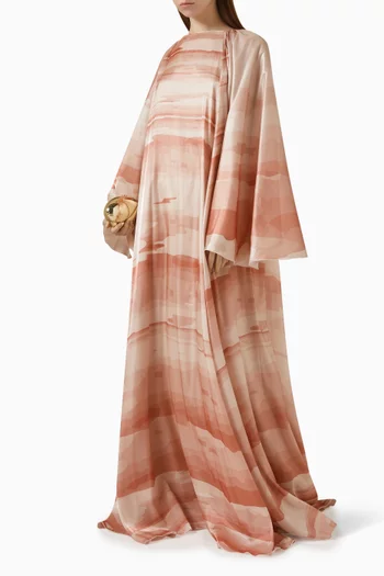 Printed Oversized-sleeves Kaftan